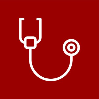 stetoskop simgesi, vektör illüstrasyonu basit tasarım