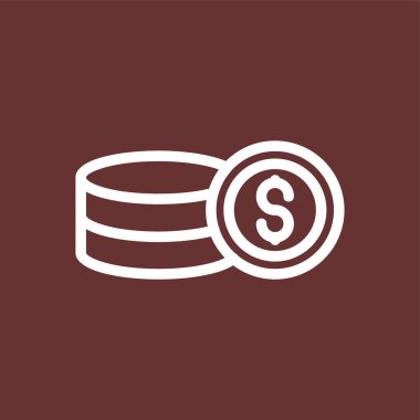 Finansal Veritabanı simgesi, vektör illüstrasyonu basit tasarım