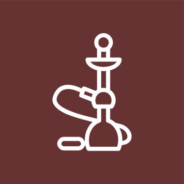 Nargile simgesi, vektör çizimi basit tasarım