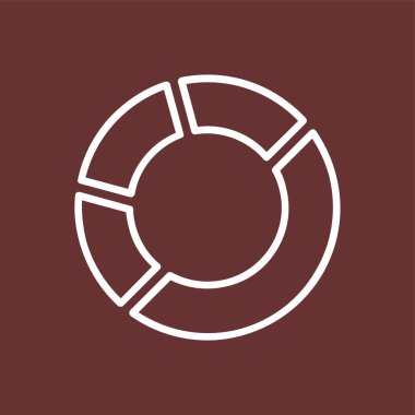 Pasta çizelgesi simgesi, vektör illüstrasyonu basit tasarım