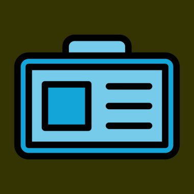 Kimlik kartı simgesi, vektör illüstrasyonu basit tasarım