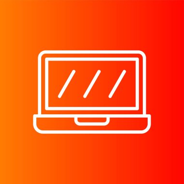 dizüstü bilgisayar simgesi, vektör illüstrasyonu basit tasarım