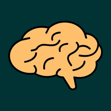 Beyin simgesi, vektör illüstrasyonu basit tasarım