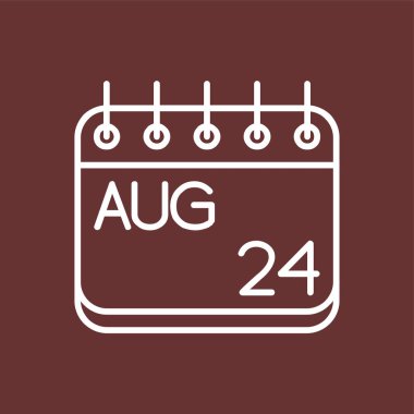 Ağustos simgesi, vektör illüstrasyonu basit tasarım