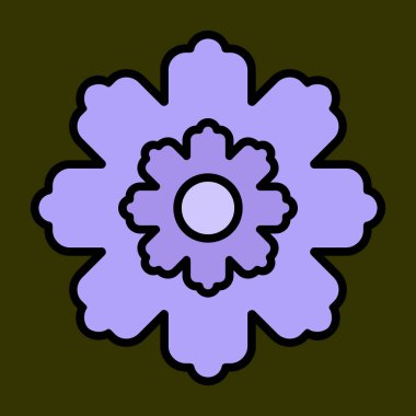 Fringed Dianthus simgesi, vektör illüstrasyonu basit tasarım