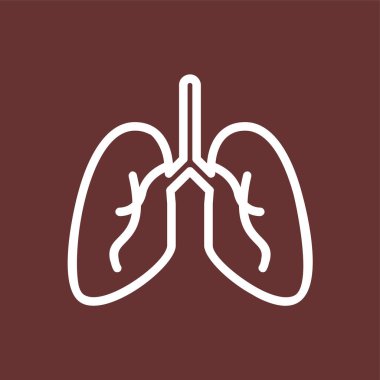 akciğer simgesi, vektör illüstrasyonu basit tasarım