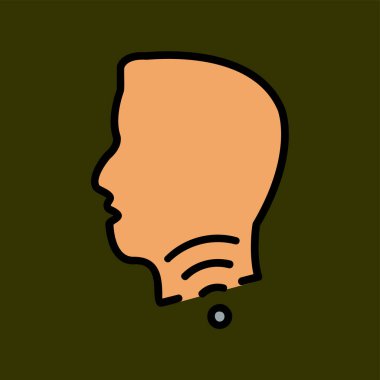 Hoarsense simgesi, vektör illüstrasyonu basit tasarım