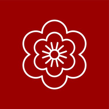 Geranium simgesi, vektör illüstrasyonu basit tasarım