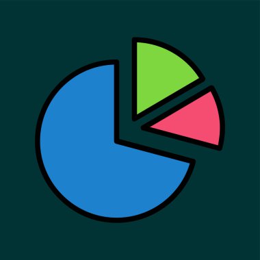 Pasta çizelgesi simgesi, vektör illüstrasyonu basit tasarım