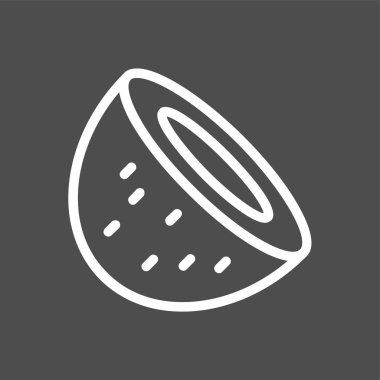 Hindistan cevizi simgesi, vektör illüstrasyonu basit tasarım