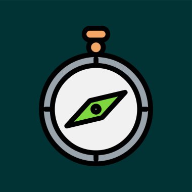 pusula simgesi, vektör illüstrasyonu basit tasarım