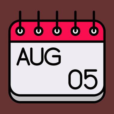 Ağustos simgesi, vektör illüstrasyonu basit tasarım