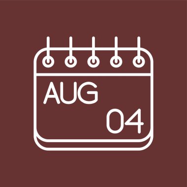 Ağustos simgesi, vektör illüstrasyonu basit tasarım