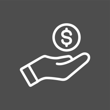 Bozuk para simgesi, vektör illüstrasyonu basit tasarım