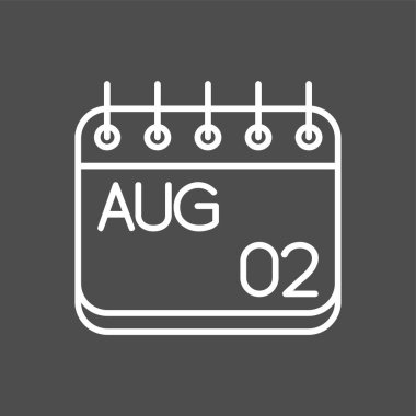 Ağustos simgesi, vektör illüstrasyonu basit tasarım