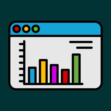 Web Sitesi İstatistiksel Ok simgesi, vektör illüstrasyonu basit tasarım