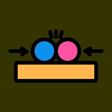 çarpışma simgesi, vektör illüstrasyonu basit tasarım