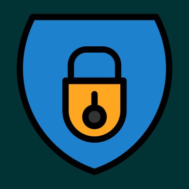 güvenlik simgesi, vektör illüstrasyonu basit tasarım