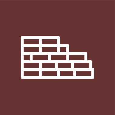 Tuğla işi simgesi, vektör illüstrasyonu basit tasarım