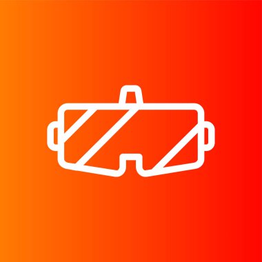 Vr Gözlük simgesi, vektör illüstrasyonu basit tasarım