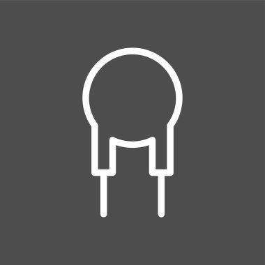 Kondansatör simgesi, vektör illüstrasyonu basit tasarım