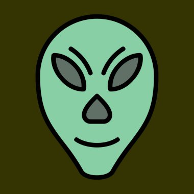 uzaylı simgesi, vektör illüstrasyonu basit tasarım