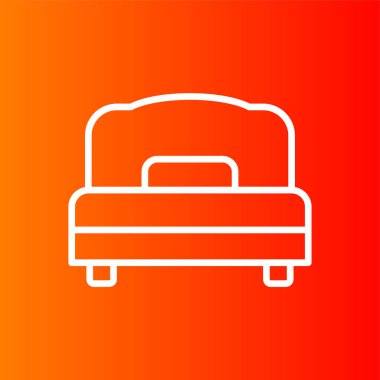 Çift taraflı yatak simgesi, vektör illüstrasyonu basit tasarım