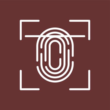 parmak izi tarama simgesi, vektör illüstrasyon basit tasarım