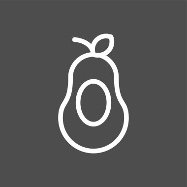 avokado simgesi, vektör illüstrasyonu basit tasarım