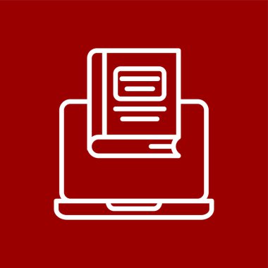 Çevrimiçi öğrenme simgesi, vektör illüstrasyonu basit tasarım