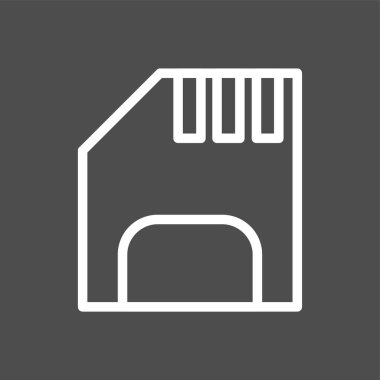 Bellek Kartı simgesi, vektör illüstrasyonu basit tasarım