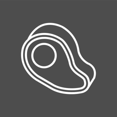 Biftek ikonu, vektör illüstrasyonu basit tasarım