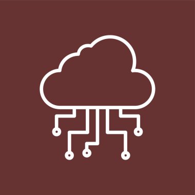 Bulut hesaplama simgesi, vektör illüstrasyonu basit tasarım