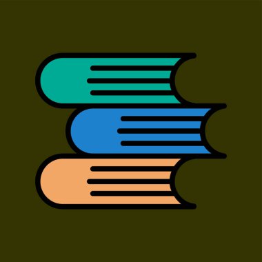 Kitap simgesi, vektör illüstrasyonu basit tasarım