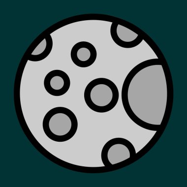 Dolunay simgesi, vektör illüstrasyonu basit tasarım