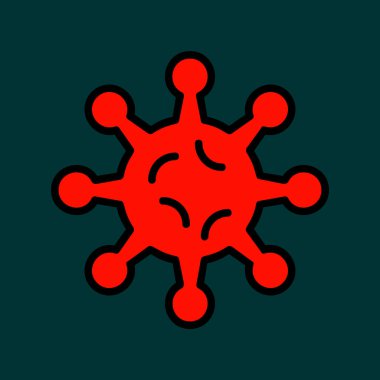 Coronavirus simgesi, vektör illüstrasyonu basit tasarım