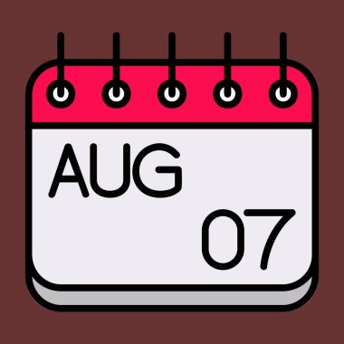 Ağustos simgesi, vektör illüstrasyonu basit tasarım