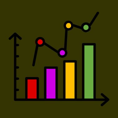 Doldurulmuş Grafik simgesi, vektör illüstrasyonu basit tasarım
