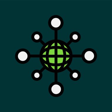 Dünya çapında simge, vektör illüstrasyonu basit tasarım