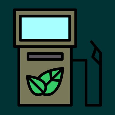 Biyoyakıt simgesi, vektör illüstrasyonu basit tasarım