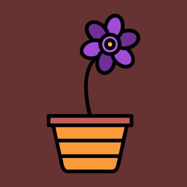 Crocus simgesi, vektör illüstrasyonu basit tasarım