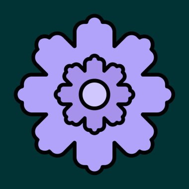 Fringed Dianthus simgesi, vektör illüstrasyonu basit tasarım