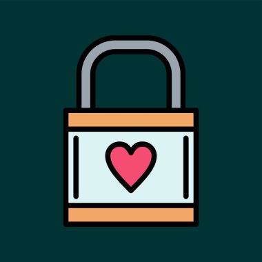 Pad Lock simgesi, vektör illüstrasyonu basit tasarım