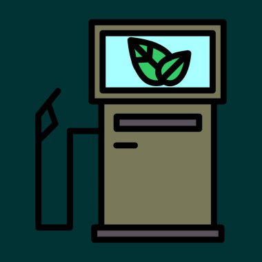 Biyoyakıt simgesi, vektör illüstrasyonu basit tasarım