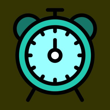 Alarm saat simgesi, vektör illüstrasyonu basit tasarım