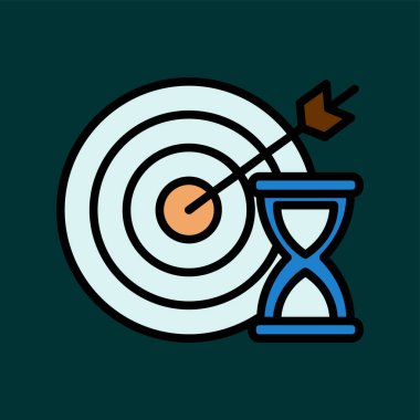 Zaman simgesinde, vektör illüstrasyonu basit tasarım