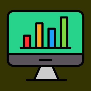 sunum simgesi, vektör illüstrasyonu basit tasarım