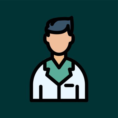 Bilim adamı simgesi, vektör illüstrasyonu basit tasarım