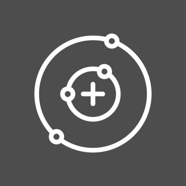 Proton simgesi, vektör illüstrasyonu basit tasarım