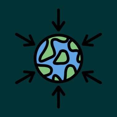 Yerçekimi simgesi, vektör illüstrasyonu basit tasarım